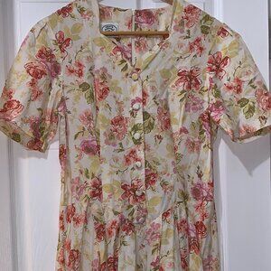 Laura Ashley Dress Vintage Floral Made in Great Britain Size US 8